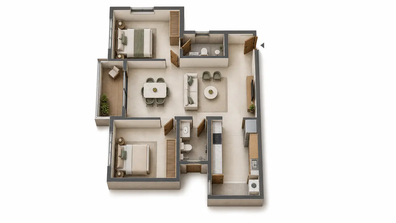 Embassy Biome 2 BHK floor plan image