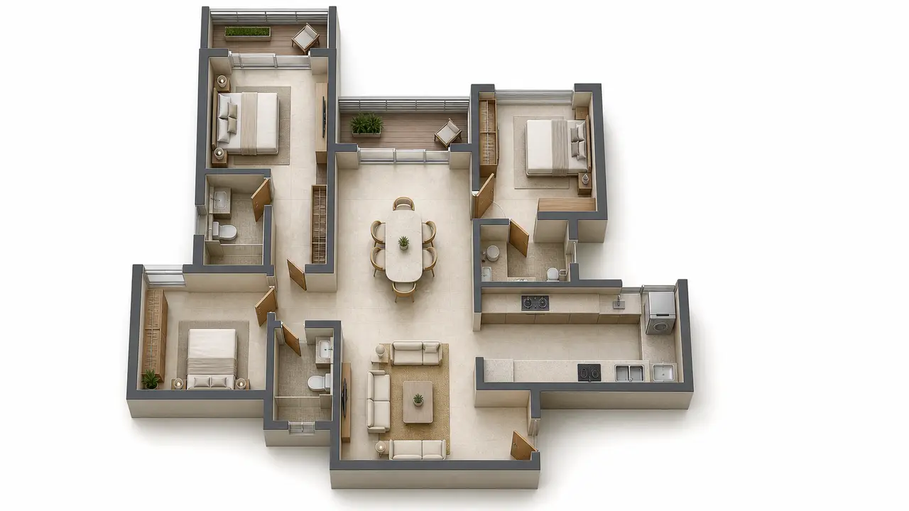 Embassy Biome 3 BHK floor plan image